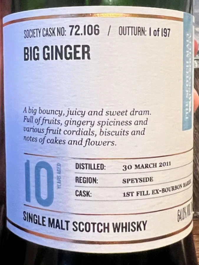 Miltonduff 2011 SMWS 72.106 Big ginger 10 Year Old 2021 Release (Cask #72.106) Single Malt Scotch Whisky | 700ML - Whiskey