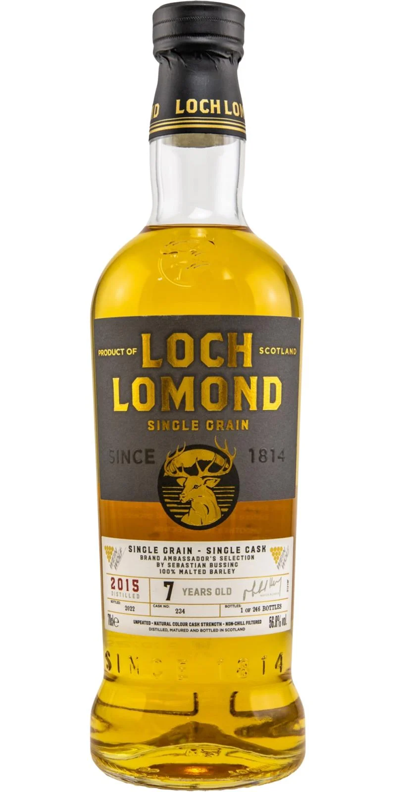 Loch Lomond 2015 Brand Ambassador's Selection 7 Year Old 2022 Release (Cask #234) Single Grain Whisky | 700ML - Whiskey