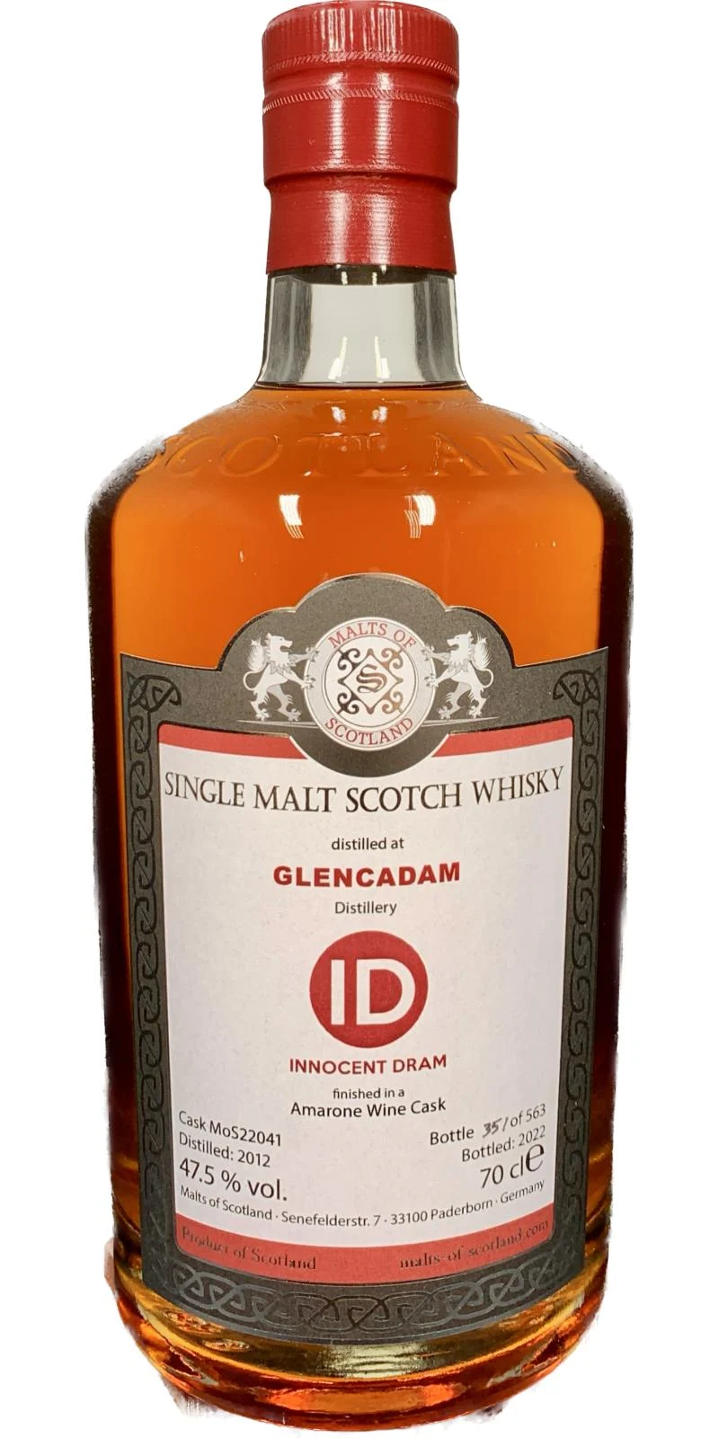 Glencadam 2012 MoS Innocent Dram 2022 Release (Cask #MoS 22041) Single Malt Scotch Whisky | 700ML - Whiskey