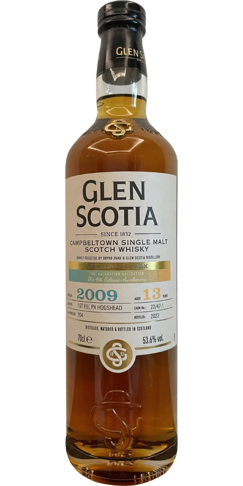 Glen Scotia 2009 The maturation collection - The 4th release - Awakening 13 Year Old 2022 Release (Cask #22/47-1) Single Malt Scotch Whisky | 700ML