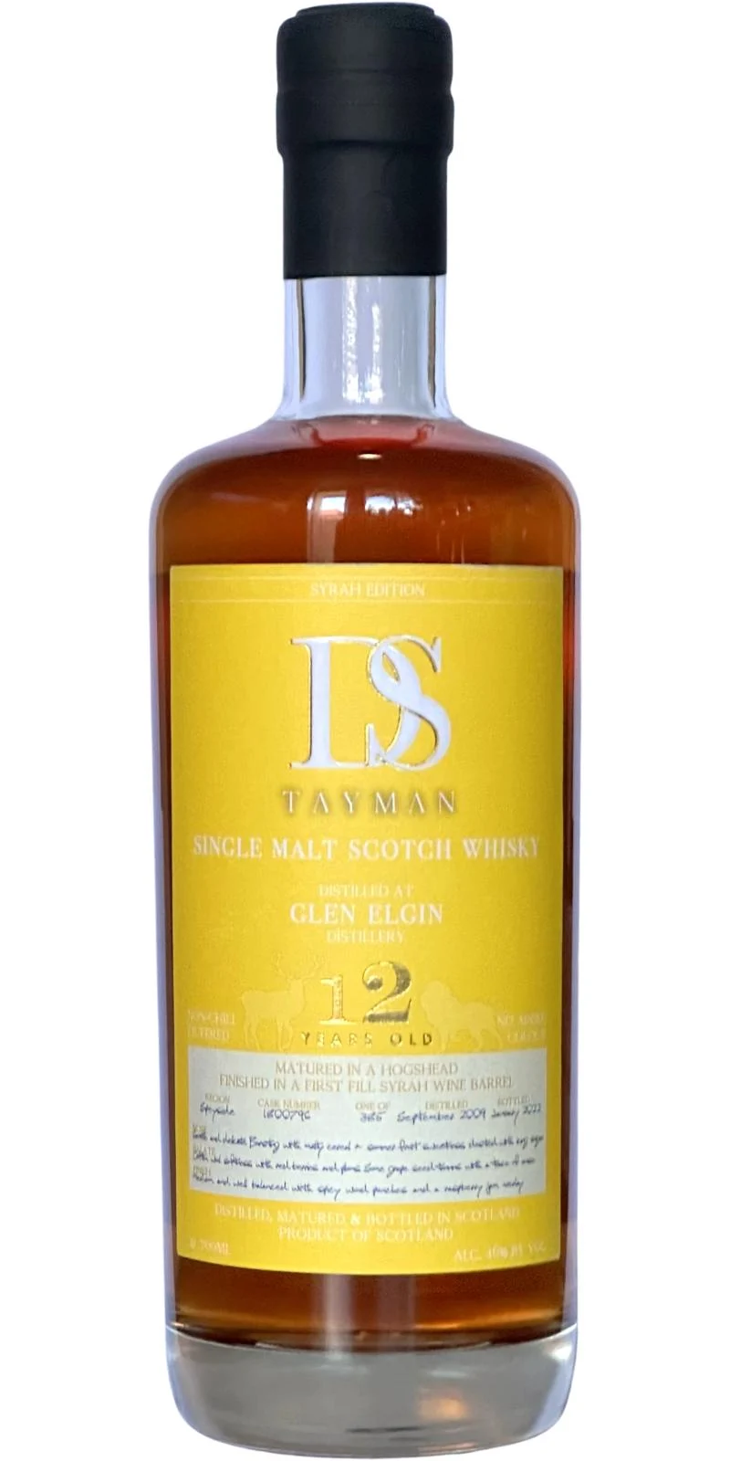 Glen Elgin 2010 DS Tayman Syrah Edition 12 Year Old Scotch Whisky | 700ML - Whiskey