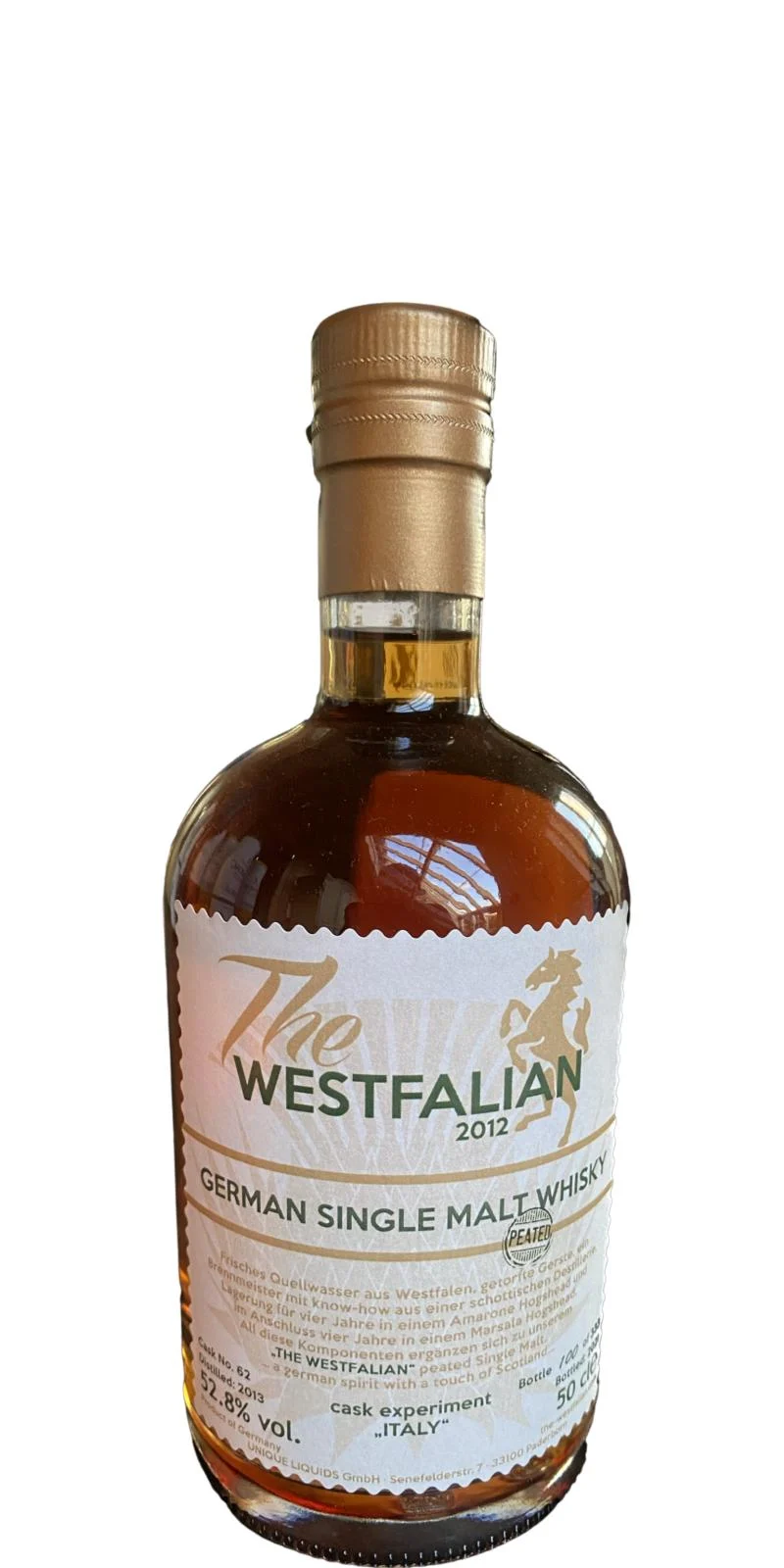 The Westfalian 2013 peated - Cask Experiment ITALY 2021 Release (Cask #TW62) Single Malt Whisky | 500ML