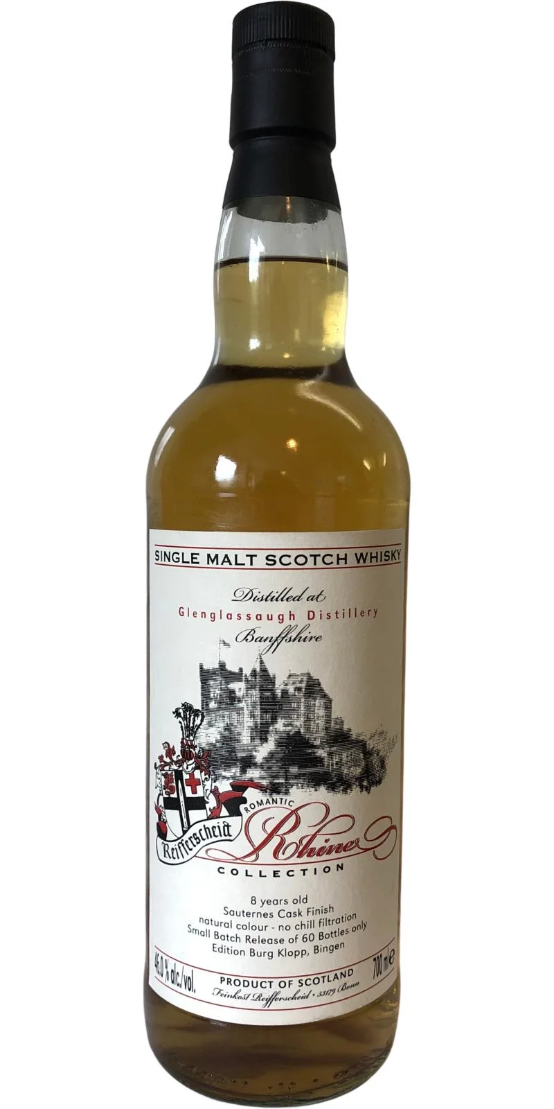 Glenglassaugh 2014 FR Romantic Rhine Collection - Edition Burg Klopp, Bingen 8 Year Old 2022 Release Single Malt Scotch Whisky | 700ML