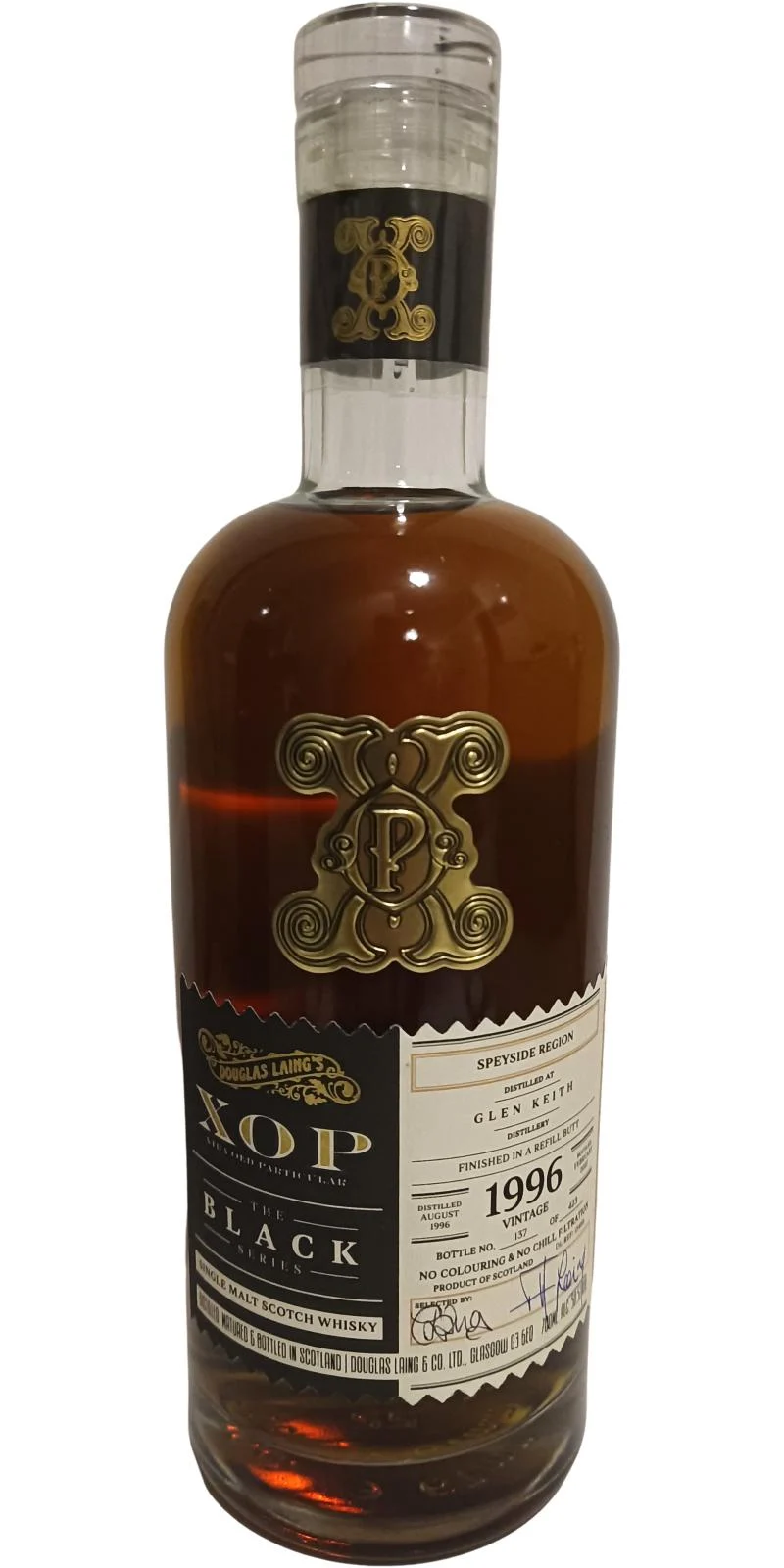 Glen Keith 1996 DL XOP Black Series 25 Year Old 2022 Release Cask #15466 Single Malt Scotch Whisky | 700ML - Whiskey