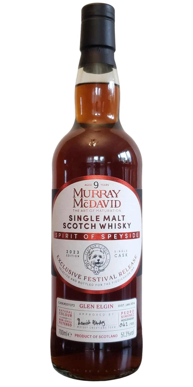 Glen Elgin 2014 (9 Year Old) (Murray McDavid) Spirit of Speyside 2023 Festival Release Scotch Whisky | 700ML - Whiskey