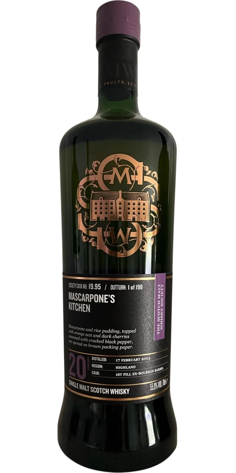 Glen Garioch 2003 (The Scotch Malt Whisky Society) 19.95 Mascarpone's Kitchen Scotch Whisky | 700ML - Whiskey