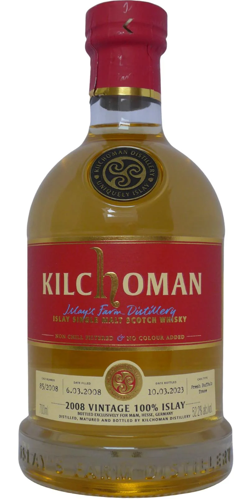 Kilchoman 2008 Vintage 100% Islay 15 Year Old Private Cask Scotch Whisky | 700ML - Whiskey