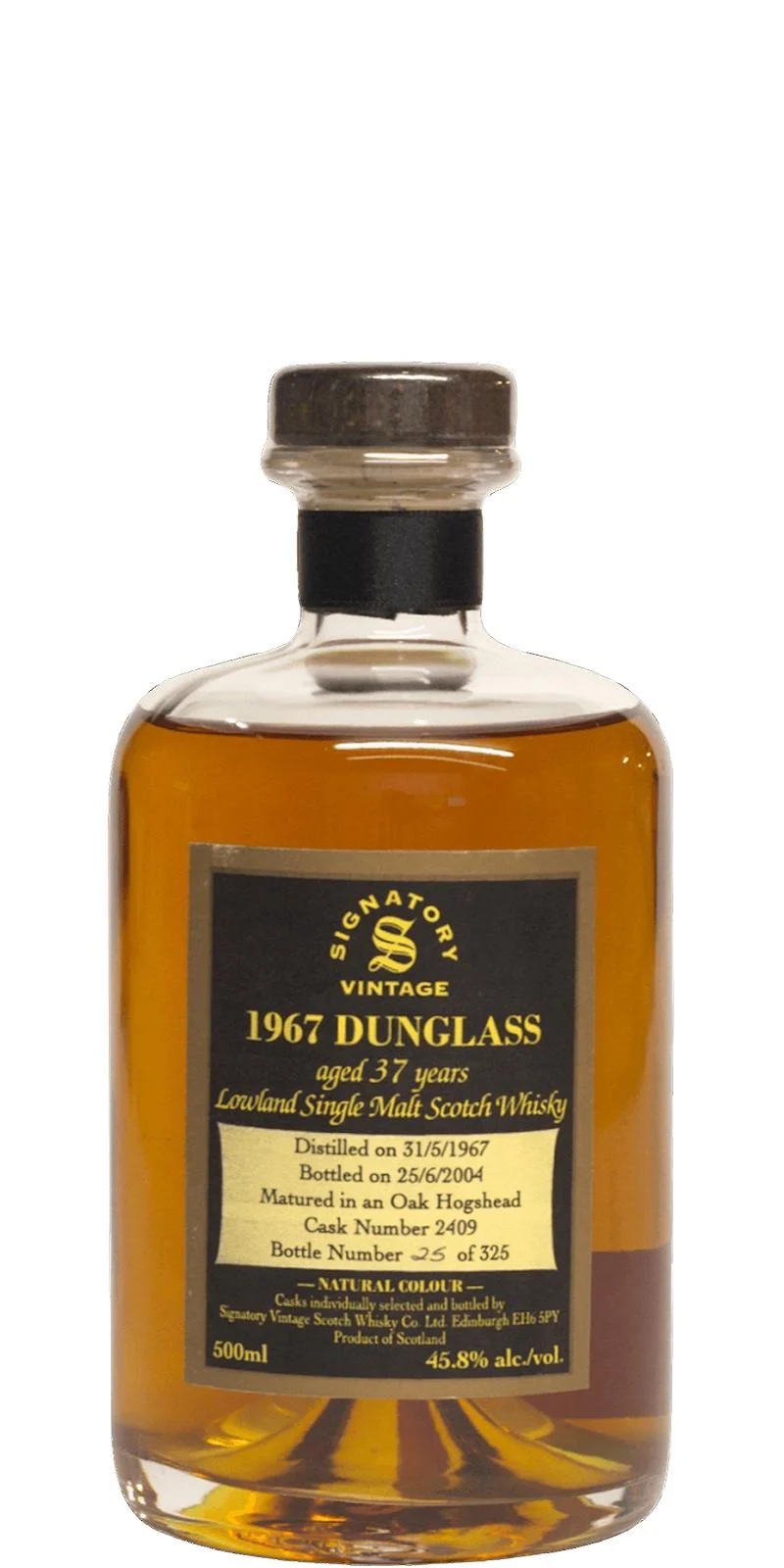 Dunglass 1967 SV Vintage Collection - Decanter Single Malt Scotch Whisky | 500ML