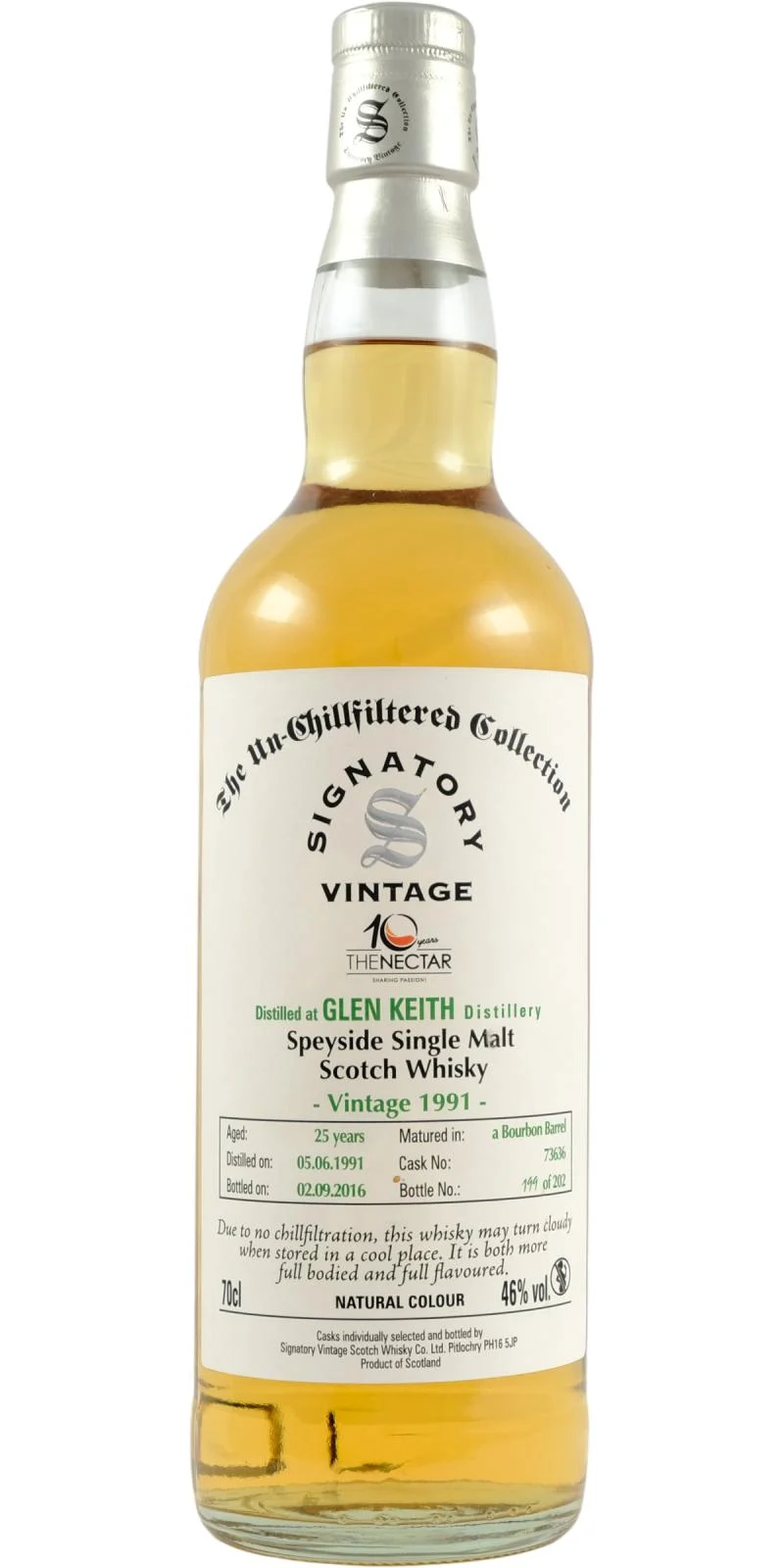 Glen Keith 1991 SV The Un-Chillfiltered Collection Single Malt Scotch Whisky | 700ML