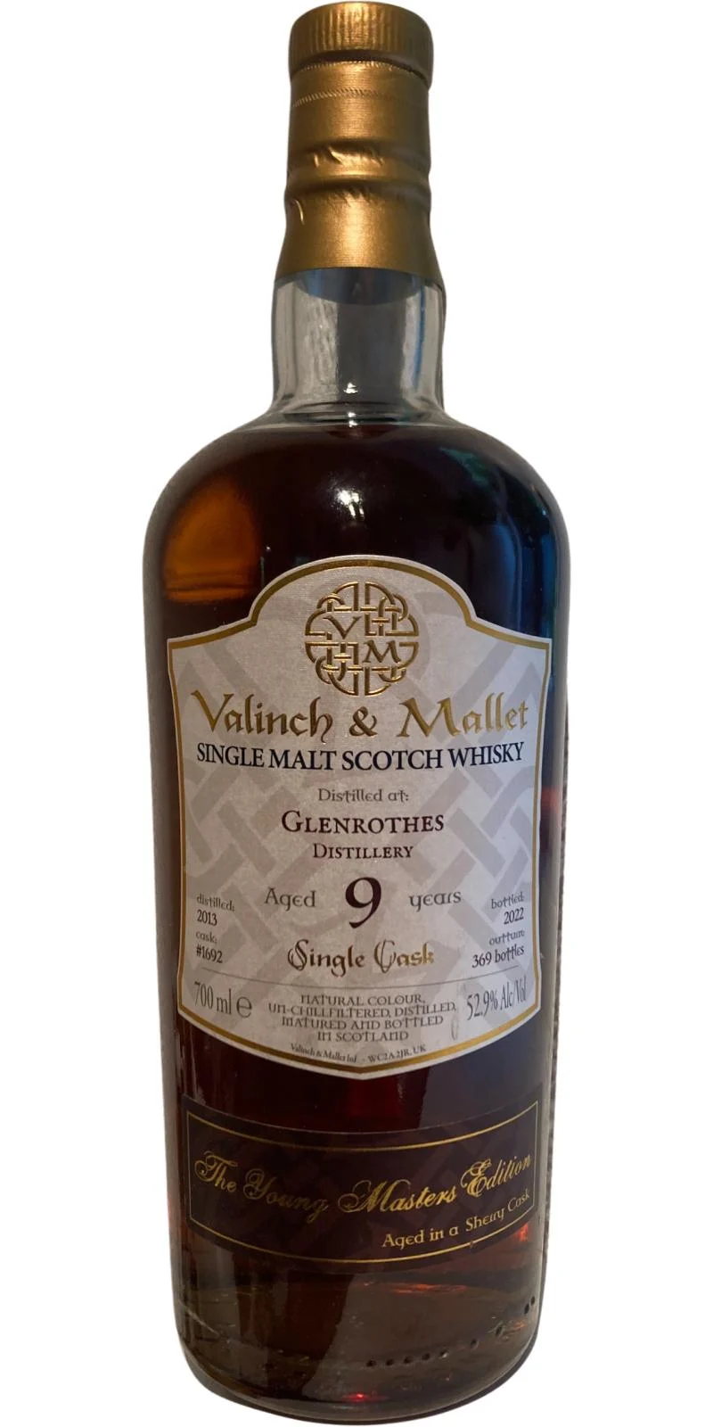 Glenrothes 2013 Valinch & Mallet 9 Year Old Single Malt Scotch Whisky | 700ML - Whiskey