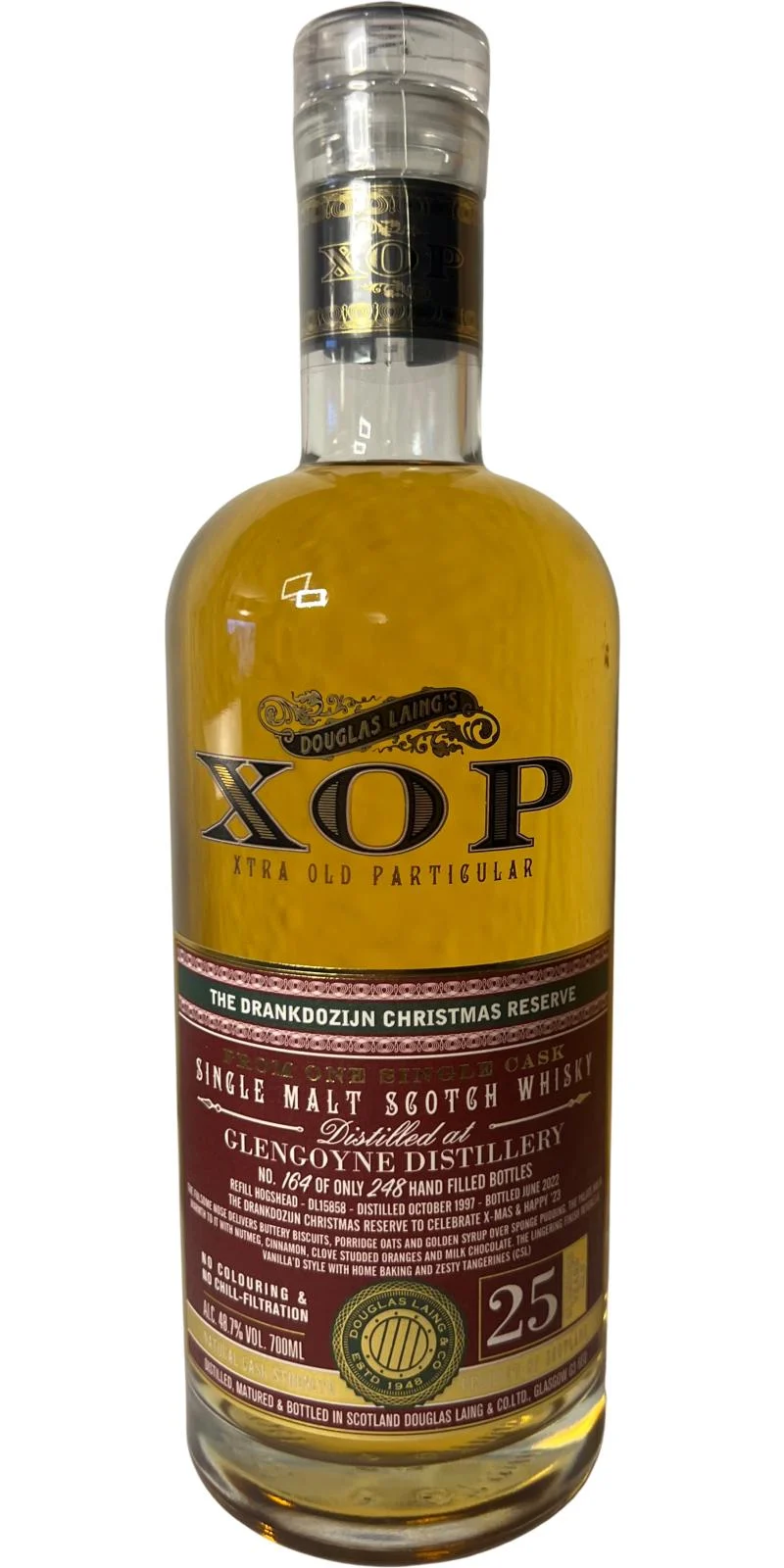 Glengoyne 1997 (Douglas Laing) XOP - Xtra Old Particular 25 Year Old 2022 Release (Cask #DL 15858) Single Malt Scotch Whisky | 700ML