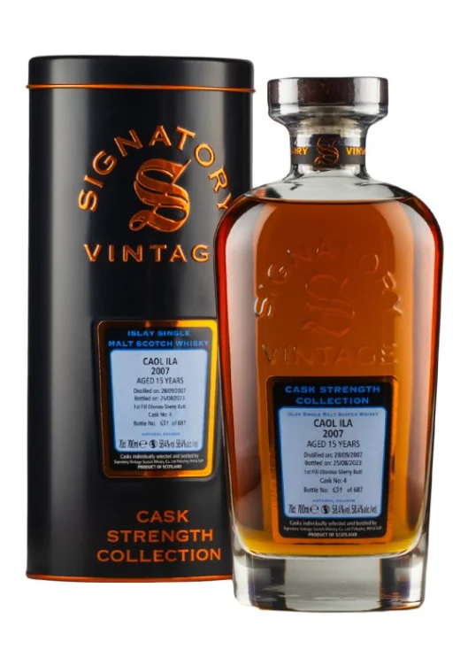 Caol Ila 15 Year Old Cask Strength Collection Signatory 2007 Single Malt Scotch Whisky | 700ML - Whiskey