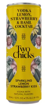 Two Chicks Vodka Lemon Strawberry and Basil | (4)*355ML - Ready To Drink