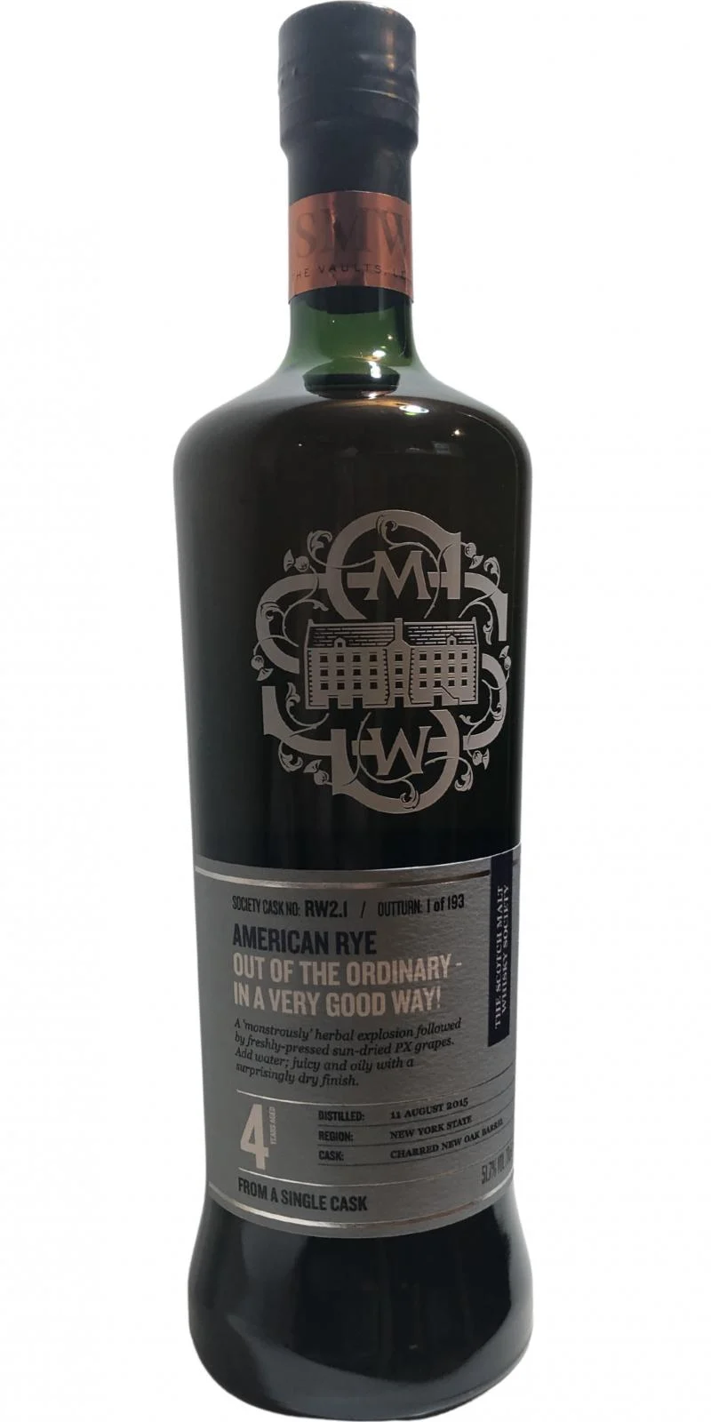 Whisky de centeno americano 2015 SMWS RW2.1 Fuera de lo común, en muy buen sentido | 700ML