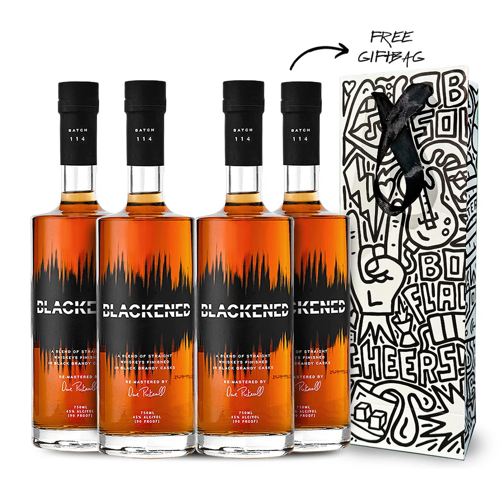 NAVIDAD 2023 | METÁLICA | BUQUE INSIGNIA DE WHISKY AMERICANO BLACKENED™ + BOLSA DE REGALO DE EDICIÓN LIMITADA (4) BOTELLA