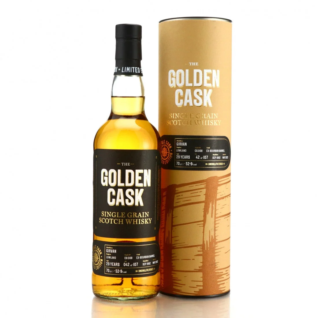 Girvan 1992 (The House of MacDuff) The Golden Cask 29 Year Old 2022 Release (Cask #CG008) Single Grain Whisky | 700ML - Whiskey