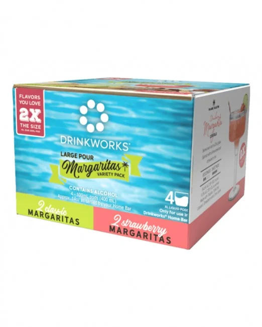 Drinkworks Large Pour Margaritas Variety Pack Pods | (4)*100ML - Cocktail