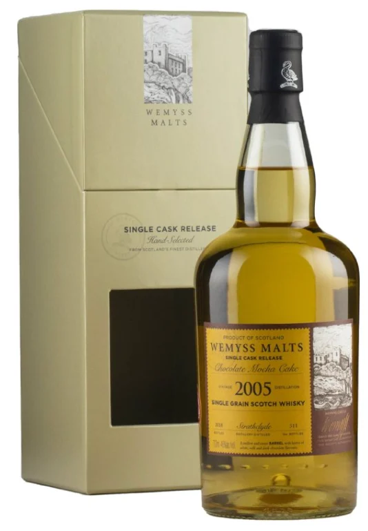 Strathclyde 12 Year Old Chocolcate Mocha Cake Wemyss Malts 2005 Single Grain Scotch Whisky | 700ML - Whiskey