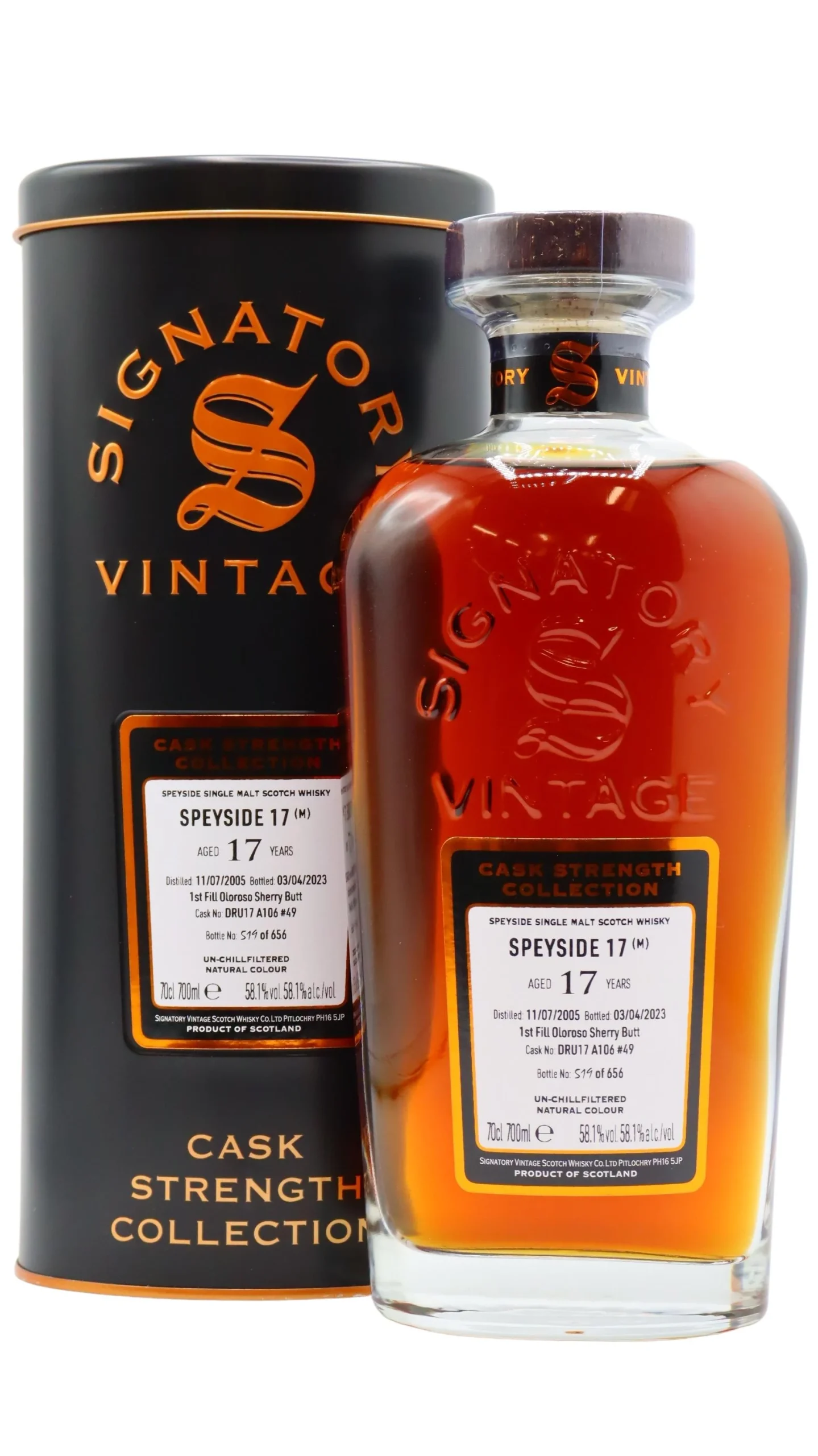 Undisclosed Speyside (M) Signatory Cask Strength Sherry Cask #49 2005 17 Year Old Whisky | 700ML - Whiskey