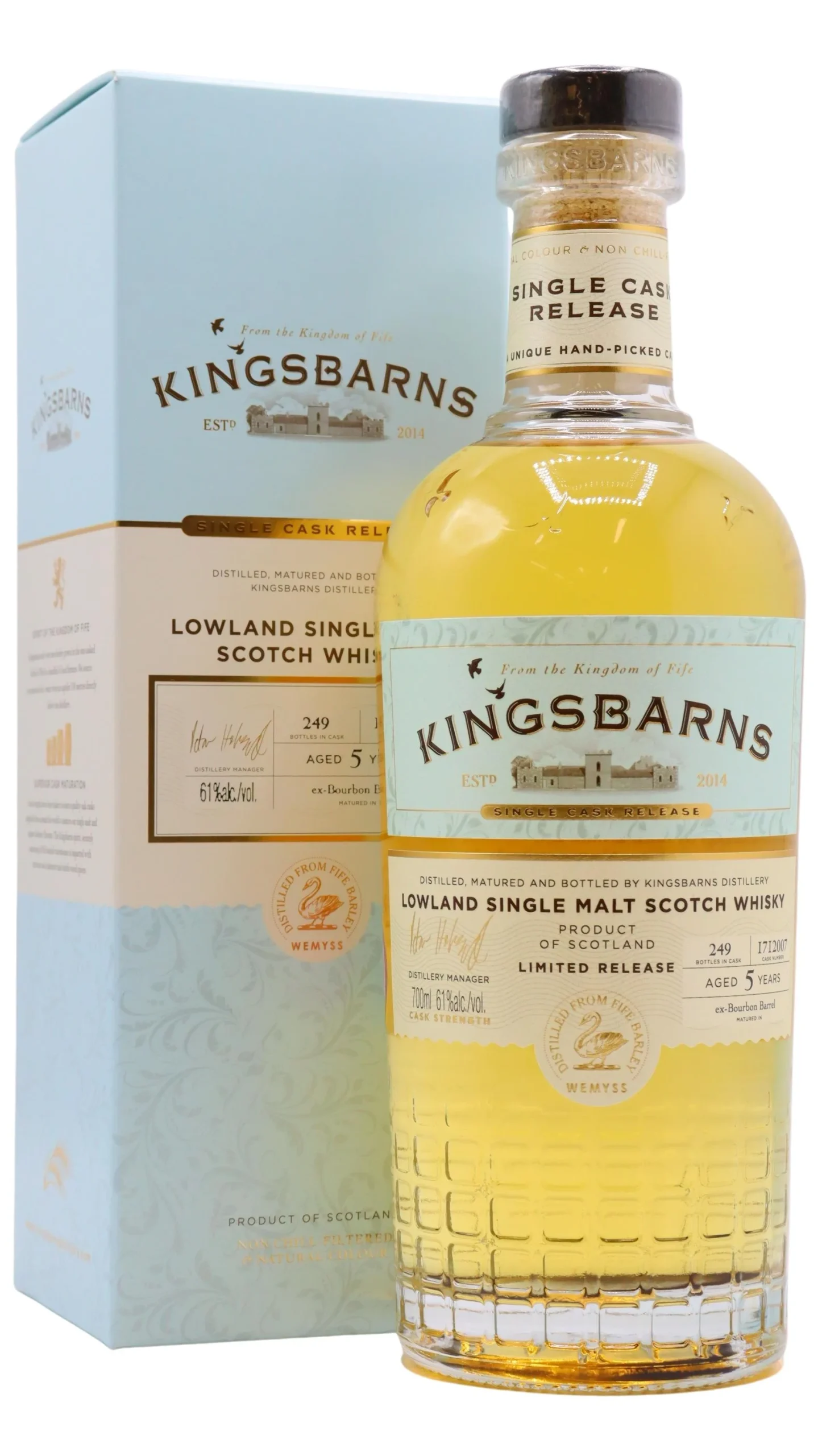 Kingsbarns Distillery Single Cask #1712007 Whisky de 5 años | 700ML - Whiskey