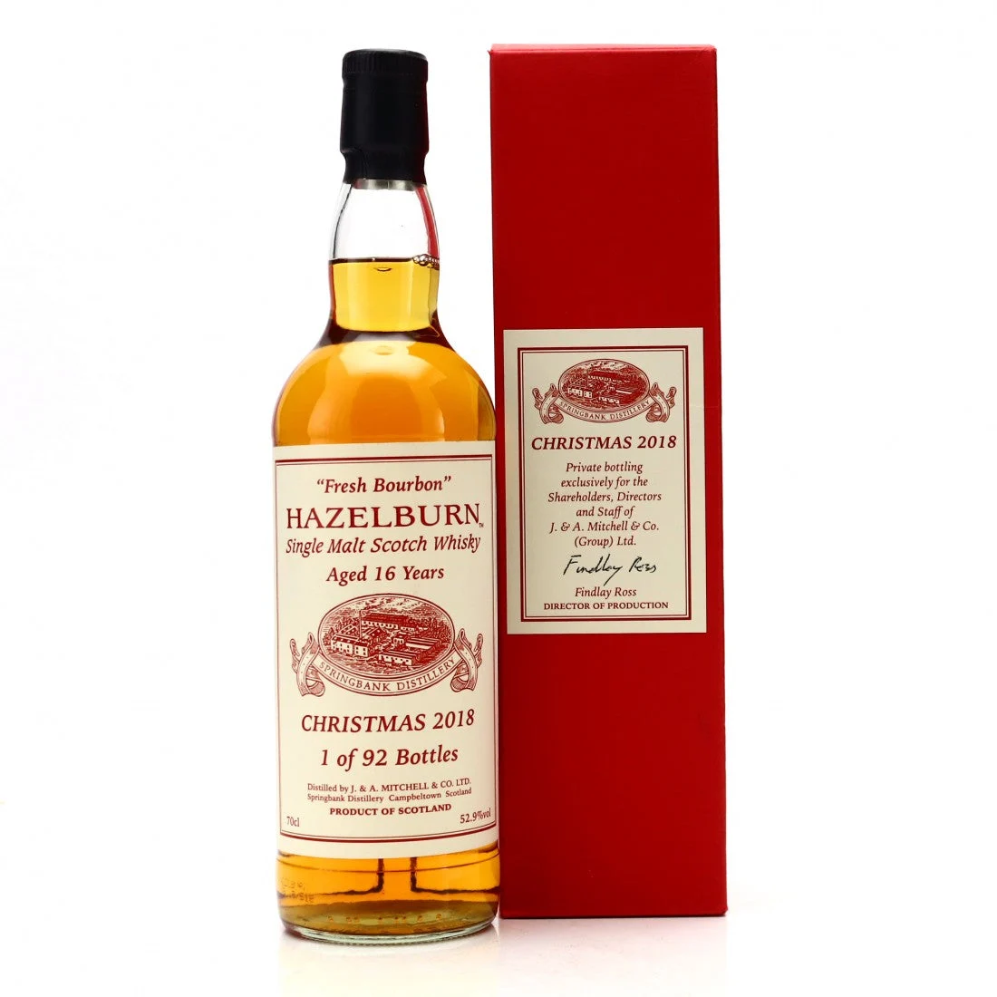 Hazelburn 16 Year Old Christmas 2018 "Fresh Bourbon" Scotch Whisky | 700ML - Whiskey