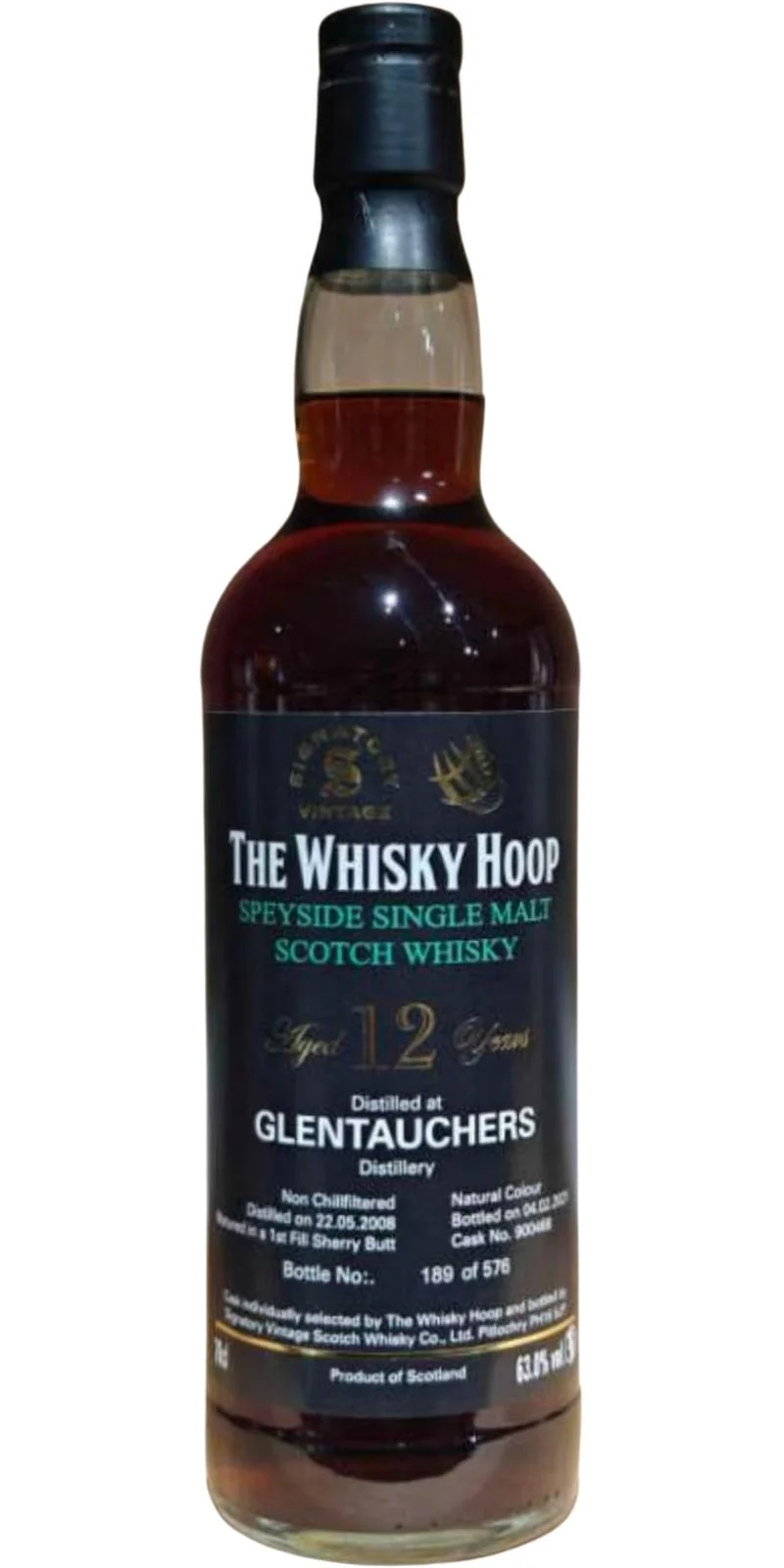 Glentauchers 2008 SV The Whisky Hoop 12 Year Old 2021 Release Cask #900468 Single Malt Scotch Whisky | 700ML - Whiskey