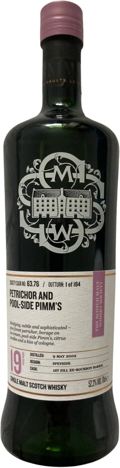 Glentauchers 2002 SMWS 63.76 Petrichor and pool-side Pimm's 19 Year Old 2021 Release (Cask #63.76) Single Malt Scotch Whisky | 700ML