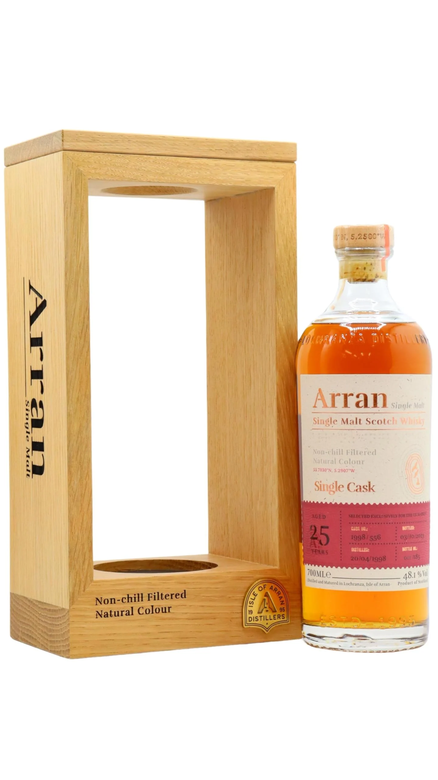 Arran Single Cask #1998/556 (UK Exclusive) 1998 25 Year Old Whisky | 700ML - Whiskey