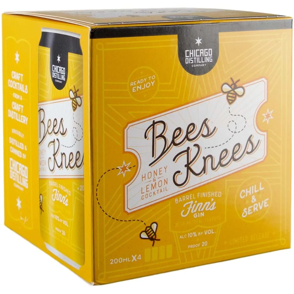 Chicago Distilling Canned Bee's Knees Featuring Barrel Finished Finn's Gin Cocktail | 4x200ML
