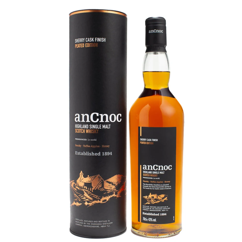 anCnoc Sherry Cask Finish Peated Edition Highland Single Malt Scotch Whisky | 700ML - Whiskey