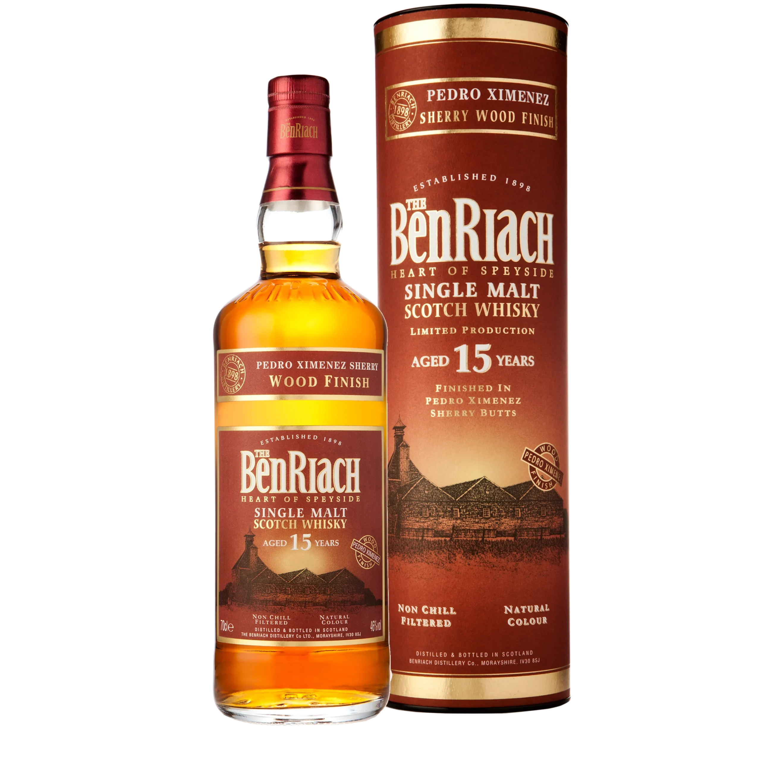 BenRiach 15 Year Old Single Cask Peated PX Finish Scotch Whisky - Whiskey
