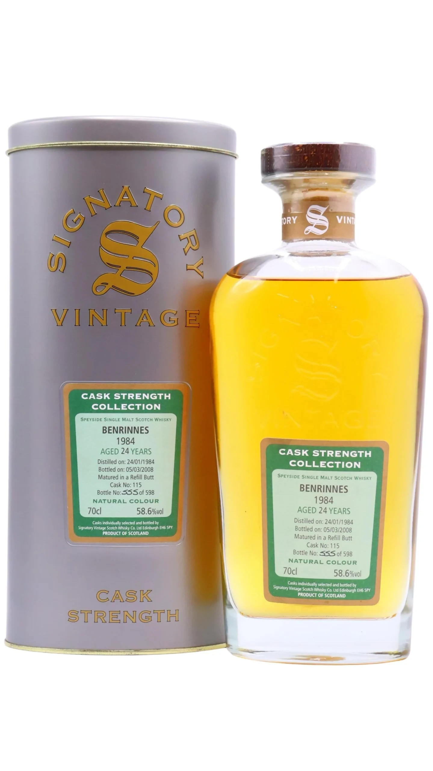 Benrinnes Signatory Vintage Single Cask #115 1984 24 Year Old Whisky | 700ML - Whiskey