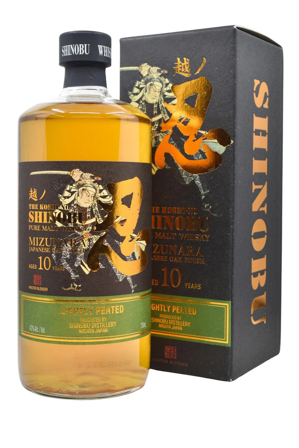 Shinobu Distillery Whisky japonés de 10 años ligeramente turbado - Whiskey