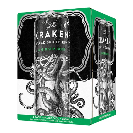 The Kraken Black Spiced Rum and Ginger Beer Cocktail | 4x355ML