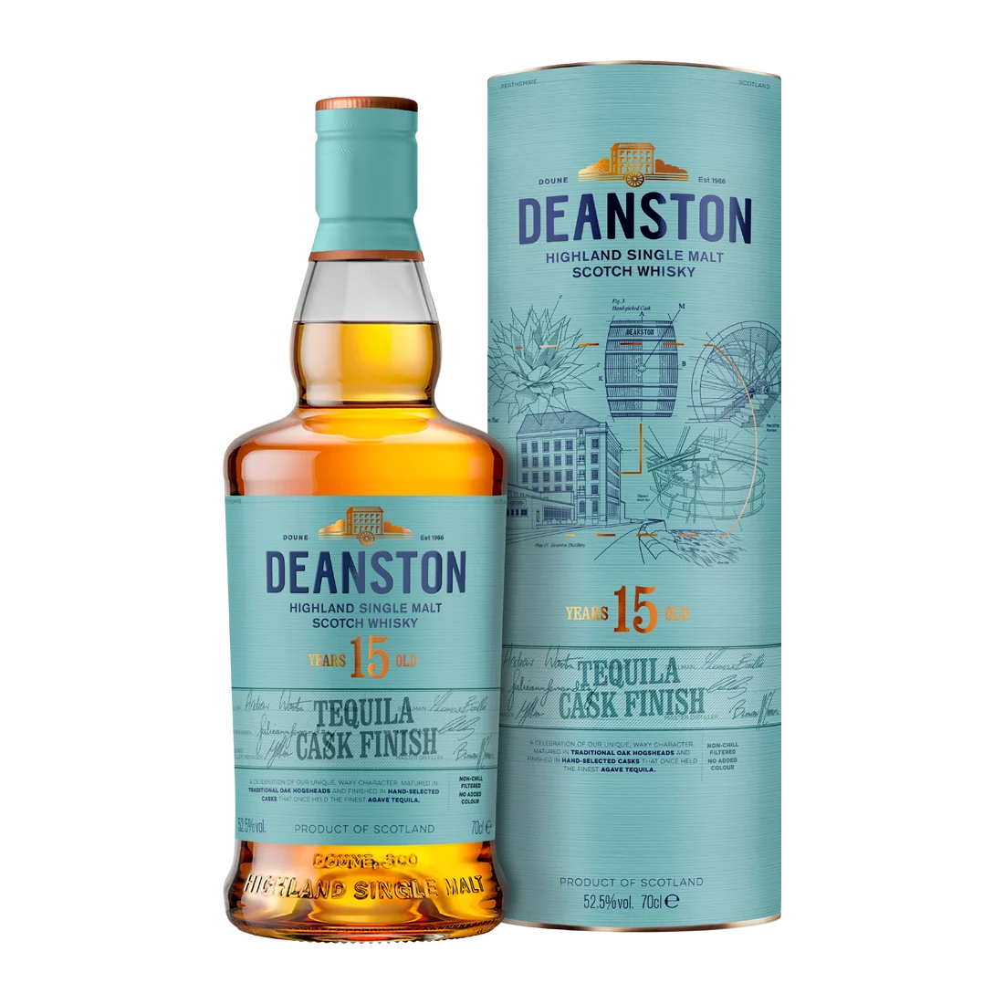 Deanston 15 Year Old Tequila Cask Finish Scotch Whisky | 700ML - Whiskey