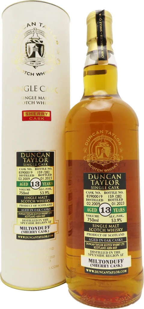 Duncan Taylor Miltonduff Cask Strength de 13 años ex Sherry Cask # 83900019 (2009) Whisky escocés - Whiskey