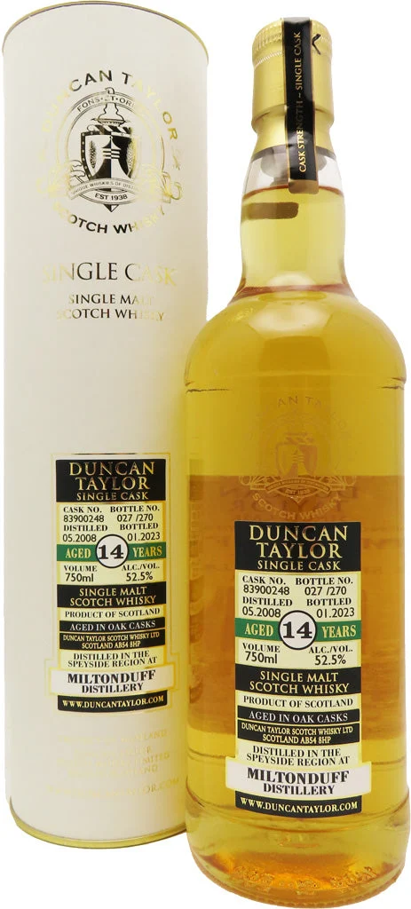 Duncan Taylor Miltonduff 14 year old Cask Strength # 83900248 (2008) Scotch Whisky - Whiskey