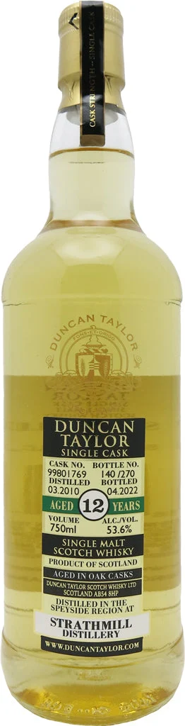 Duncan Taylor Strathmill 12 Year old Cask Strength 2010 Scotch Whisky - Whiskey