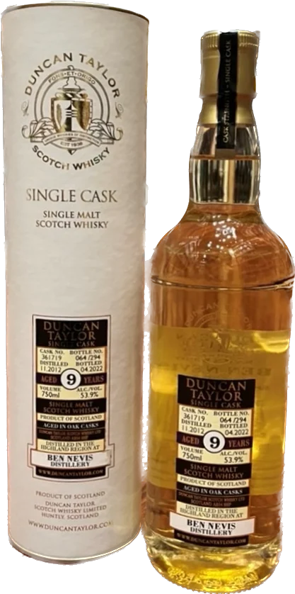 Duncan Taylor Ben Nevis 9 Year old Cask Strength 2012 Scotch Whisky - Whiskey
