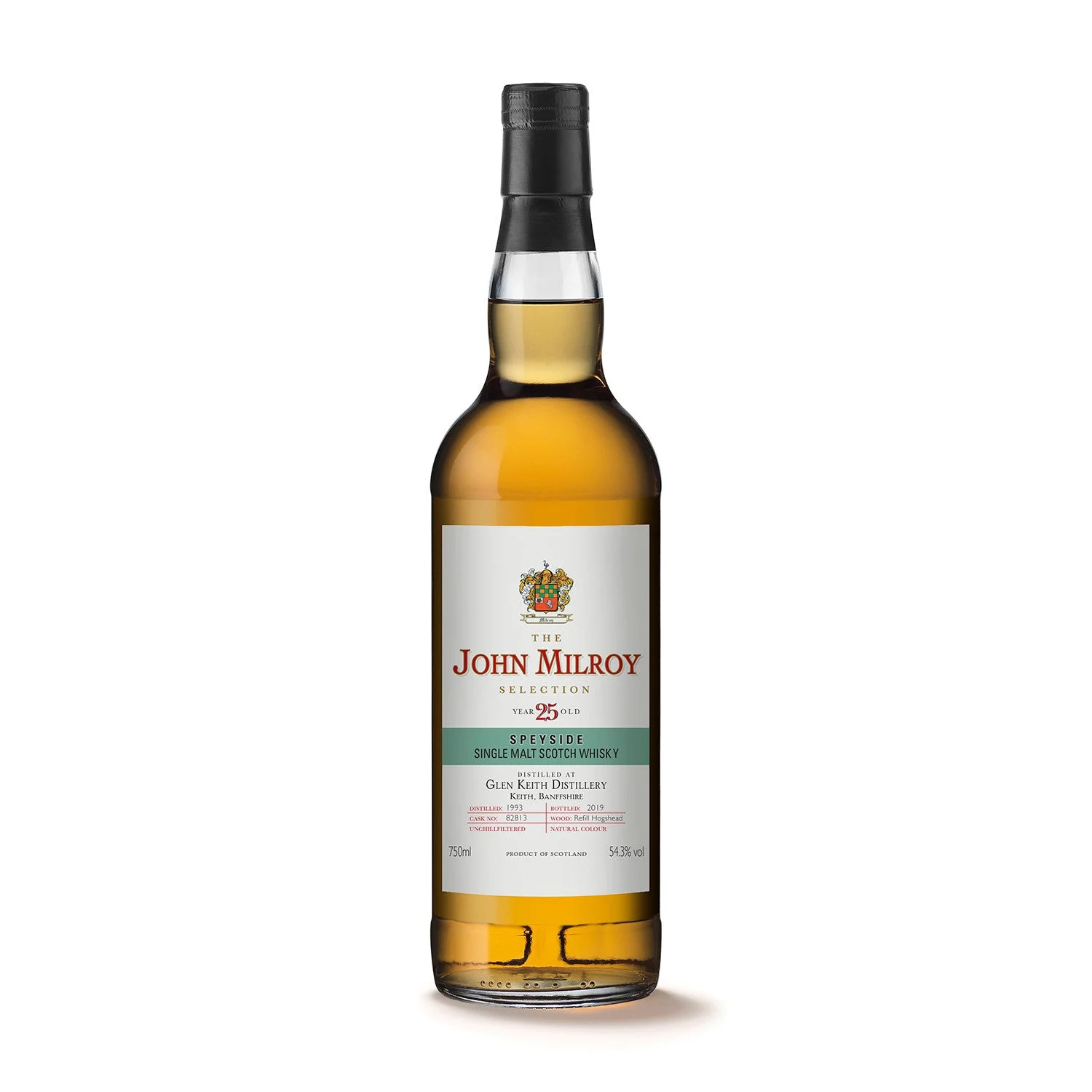 Glen Keith (John Milroy) The John Milroy Selection 25 Year Old 2019 Release Single Malt Scotch Whisky - Whiskey