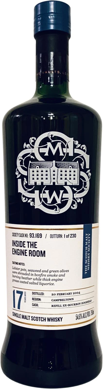 Glen Scotia 2004 SMWS 93.169 Mussels in the engine room 17 Year Old 2021 Release (Cask #93.169) Single Malt Scotch Whisky | 700ML - Whiskey