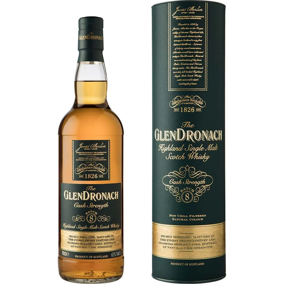 Glendronach Cask Strength (Batch 8) 10 Year Old (2019 Release) Single Malt Scotch Whisky - Whiskey