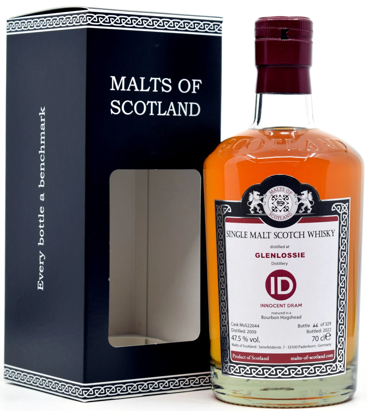 Glenlossie 2009 Malts of Scotland Innocent Dram Single Malt Scotch Whisky | 700ML - Whiskey