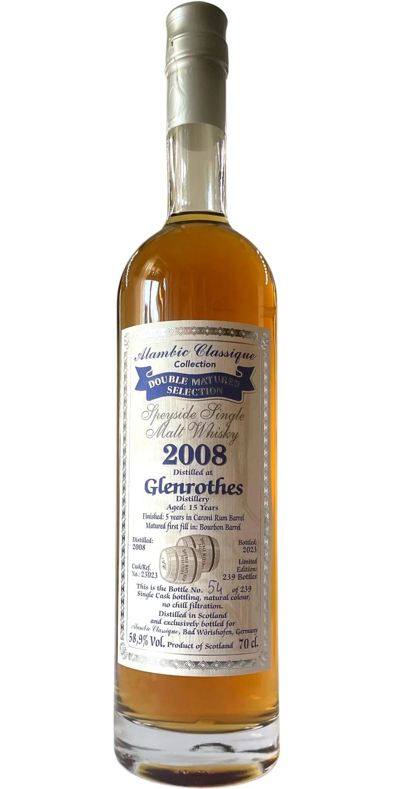Glenrothes 2008 AC Double Matured Selection 15 Year Old Scotch Whisky | 700ML - Whiskey