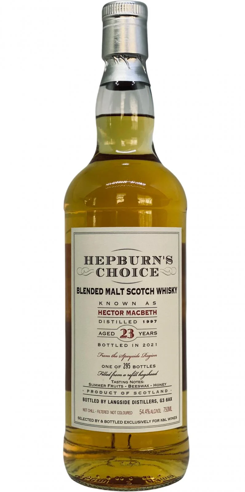 Hector Macbeth 1997 LsD Hepburn's Choice 23 años Lanzamiento 2021 Whisky de malta mezclado