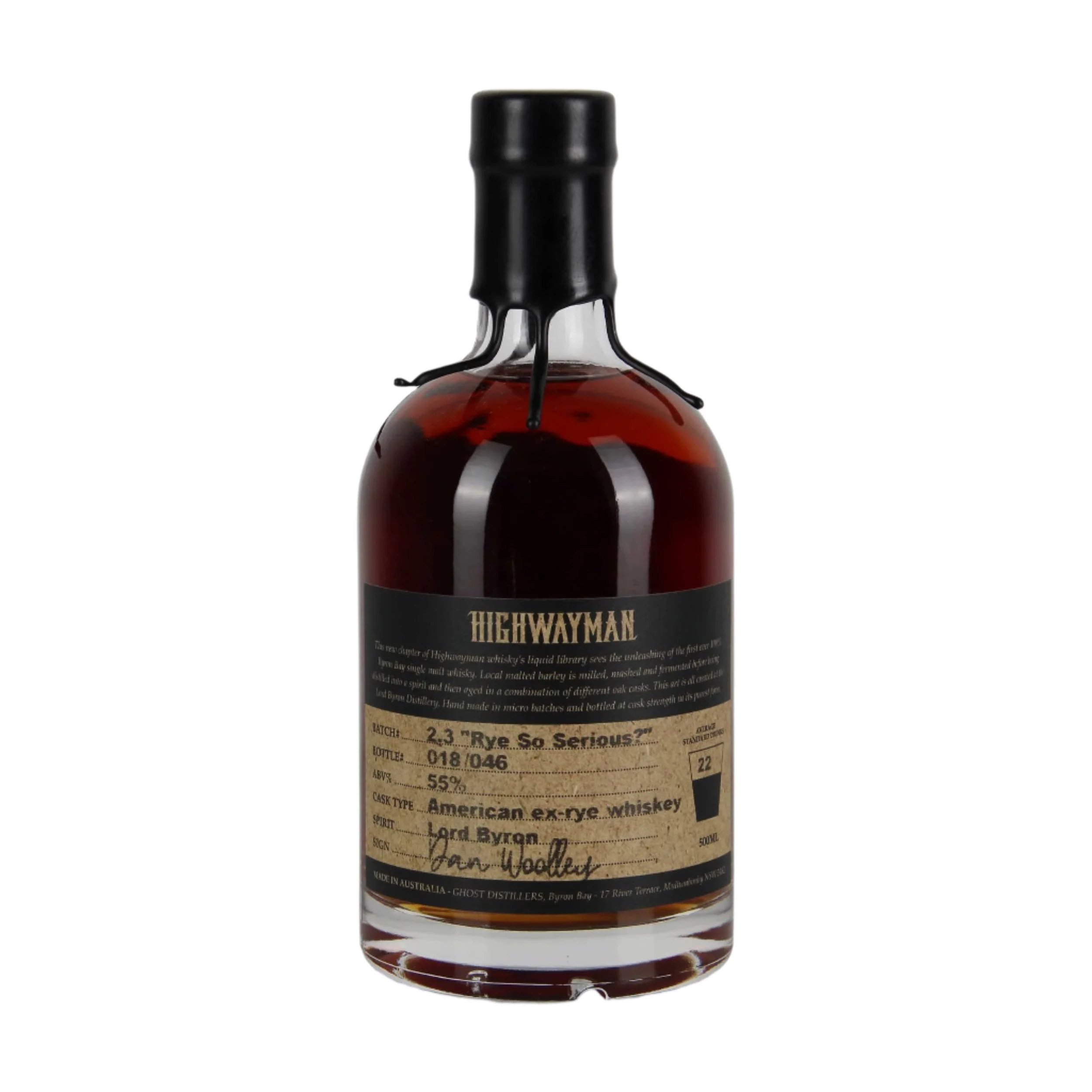 Highwayman Rye So Serious Single Malt Whisky | 500ML - Whiskey