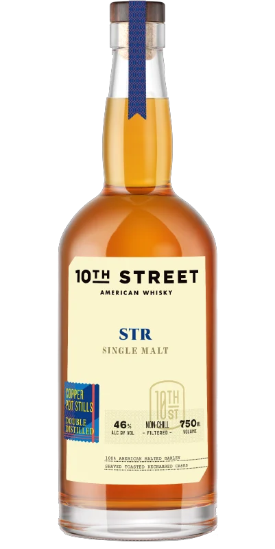 10th Street STR Malted Barley Double Distilled Single Barrel Single Malt American Whiskey