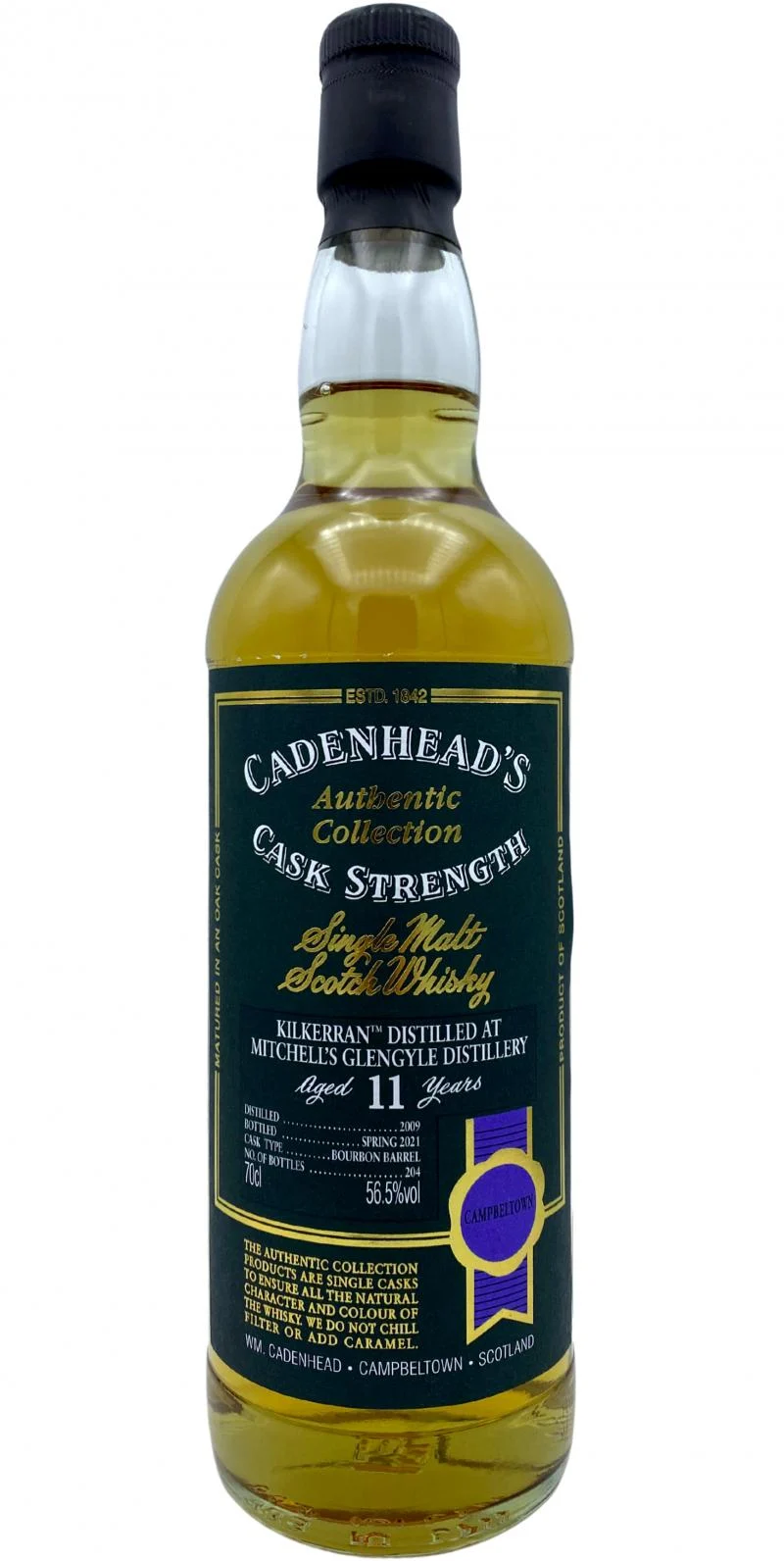 Kilkerran 2009 CA Authentic Collection 11 Year Old 2021 Release Single Malt Scotch Whisky | 700ML - Whiskey