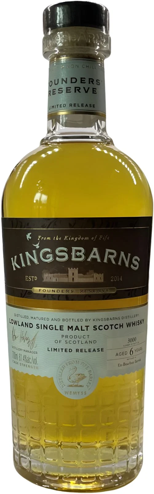 Kingsbarns Founders' Reserve 2021 Limited Release 6 Year Old 2021 Release Single Malt Scotch Whisky | 700ML