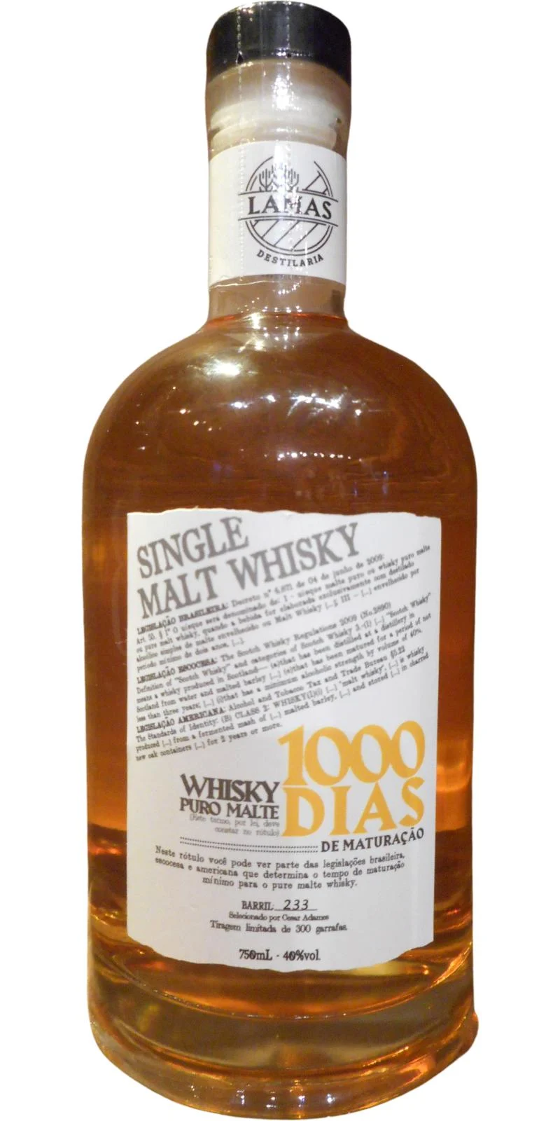 Lamas 1000 Dias Single Malt Whisky - Whiskey